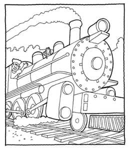 10张漂亮威武的火车头快轨高铁最棒的交通工具卡通涂色图片！