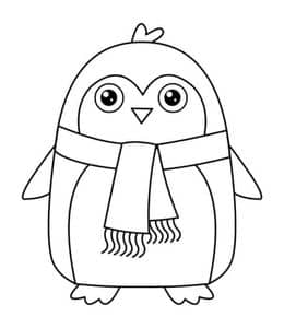 10张爱跳舞的可爱企鹅宝宝动物涂色简笔画免费下载！