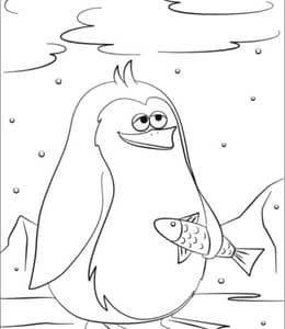 如何给企鹅涂颜色？12张好奇的企鹅宝宝卡通涂色图片！
