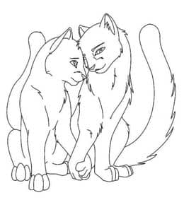 12张武士猫《Warriors Cats》大眼睛的有表情的猫咪漫画涂色图片