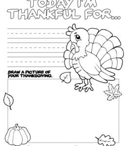 10张代表着丰收和富足的感恩节火鸡儿童涂色图纸下载