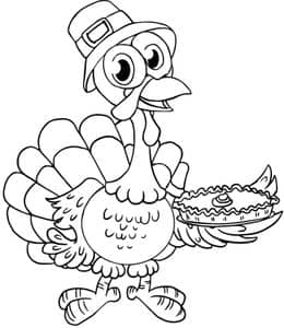10张火鸡南瓜派有趣的感恩节主题涂色图纸下载！