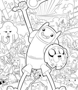 奇幻冒险和幽默故事！10张动画《Adventure Time》卡通涂色图片！