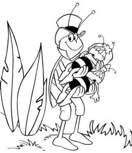 一起进入昆虫世界！9张嗡嗡嗡的黄色小蜜蜂卡通涂色图片下载！