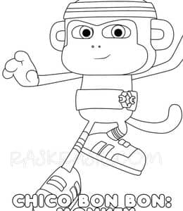 10张《奇可邦邦万能工具腰带》关于猴子的动画片卡通涂色图片！