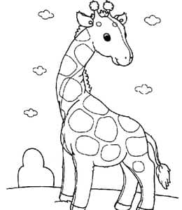 长颈鹿的花纹都是一样的么？10张最高的陆地动物长颈鹿卡通填色图片！
