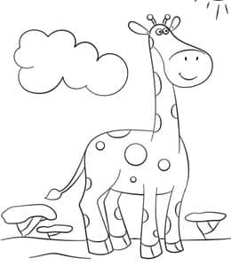 温柔迷人的1 0张大个子长颈鹿 动物卡通涂色图片免费下载