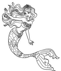 冒险、浪漫和梦想！10张海底神秘的小美人鱼公主涂色图片免费下载！