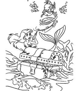 安徒生最著名的童话！9张小美人鱼爱丽儿公主卡通填色图片免费下载