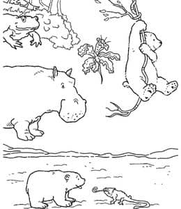 10张《Polar Bear》温软善良的北极熊Polar和朋友们涂色图片