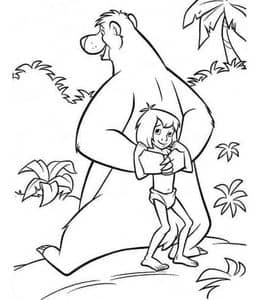 10张和动物去冒险《丛林之书》男孩子的有趣涂色故事大全！