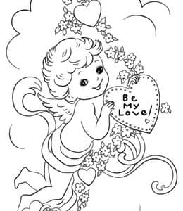 10张关于爱情的调皮可爱的小天使丘比特填色图片打包下载！