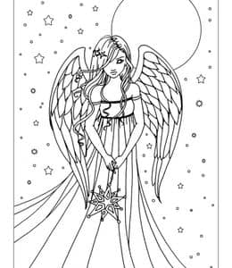 象征着自由升华和神性的12张神圣大天使小天使卡通涂色图片！