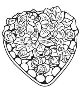 如何表达爱？10张带有批量花朵蝴蝶钻石的爱情黑白色涂色图片！