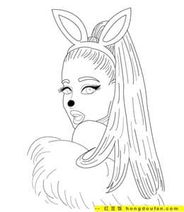 11张备受粉丝喜爱的明星Ariana Grande卡通涂色图片下载！