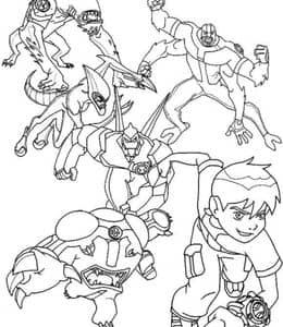 10张《少年骇客》田小班和外星人的有趣战斗卡通涂色故事下载！