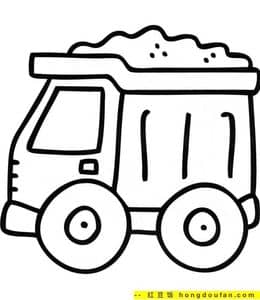 10张火车头玩具小汽车卡车警车超级简单的幼儿涂色简笔画