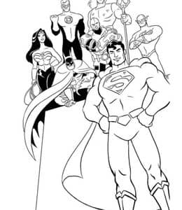 10张超人神奇女侠绿灯侠闪电侠海王卡通涂色图片免费下载