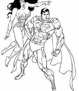 10张正义联盟神奇女侠和超人动画电影经典角色涂色图片！