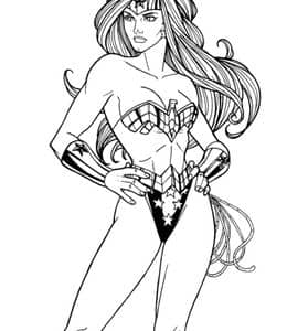 10张《神奇女侠》拥有超级力量的亚马逊战士黛安娜卡通涂色图片！