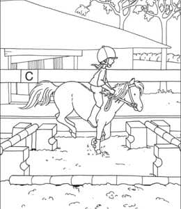 9张有趣的骑马活动小朋友涂色卡通图片免费下载