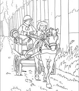 8张有趣的马车骑马活动去旅游儿童填色图片大全！