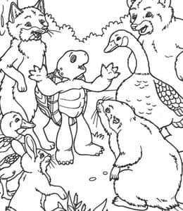 10张给小孩子们准备的的《小乌龟富兰克林》故事涂色图片下载