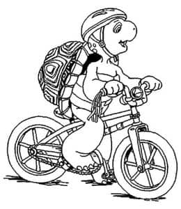 骑自行车的小乌龟！11张《小乌龟富兰克林》故事涂色图片大全！