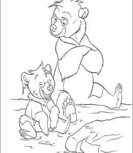 10张《熊的传说》关于家庭勇气理解和自然世界的有趣的卡通涂色图片！