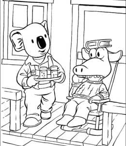 8张幼儿动画片《考拉兄弟》卡通主题涂色图片免费下载！