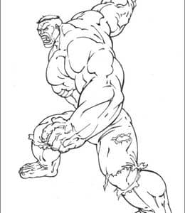 10张《不可思议的浩克》超级英雄绿巨人卡通涂色图片免费下载
