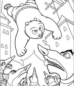 7张有趣搞笑的动画电影《功夫熊猫》神器五侠角色涂色图片！