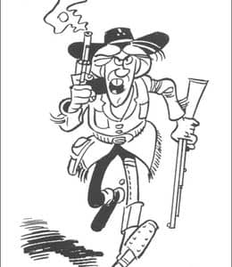 9张《幸运的卢克》有趣的牛仔幸运小子漫画涂色图片！
