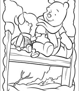 小熊维尼和小猪是最好的朋友！11张《小猪维尼》卡通儿童涂色图片！