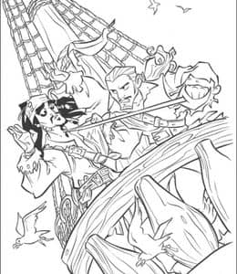 10张幽默又刺激的海盗冒险《加勒比海盗：幽灵船》卡通涂色图片！