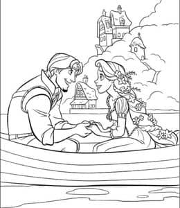 最浪漫的故事？10张长发公主《魔发奇缘》的美丽爱情卡通涂色图片！