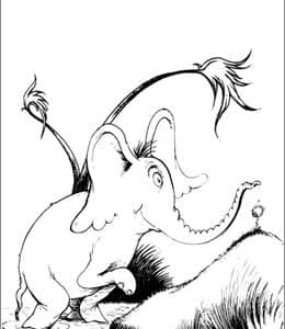 10张勇敢善良乐于助人的霍顿大象漫画涂色图片免费下载