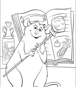 充满欢笑温情和感动的动画片！12张《料理鼠王》小老鼠的卡通涂色图片！
