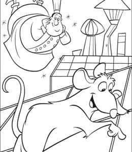 12张美食动画《料理鼠王》雷米小老鼠卡通涂色图片！