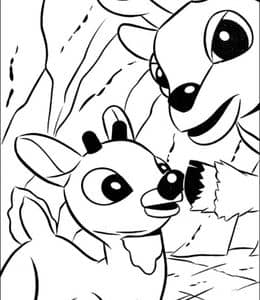 10张圣诞节红鼻子驯鹿鲁道夫动画片卡通填色图片大全