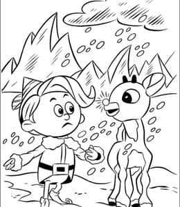 为圣诞夜带来温暖和喜悦！10张驯鹿鲁道夫圣诞小精灵动画片涂色大全