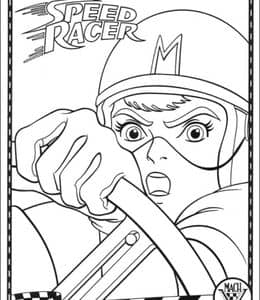 12张《Speed Racer》关于家庭牺牲和赛车的激情复古漫画涂色图片！