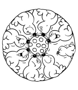 10张海豹海豚乌龟小朋友手拉手曼陀罗幼儿卡通涂色简笔画！