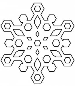 9张戴着小笑脸的简单对称的雪花手工几何图纸免费下载！