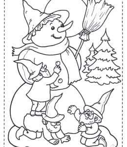 12张圣诞节不可或缺的圣诞雪人孩子们最喜欢的卡通角色涂色简笔画！