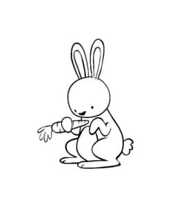 一起来画小兔子！10张毛茸茸的小兔子涂色简笔画图片！
