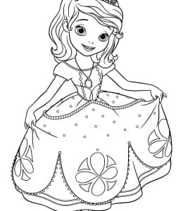 可爱的小小公主！11张聪明善良和勇敢的《索菲亚》小公主涂色图片